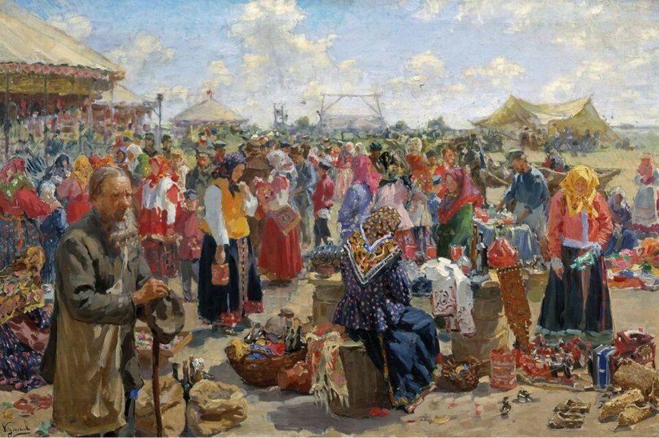 Картина&nbsp;И.&nbsp;С.&nbsp;Куликова&nbsp;&laquo;Ярмарка&raquo;. Фото:&nbsp;общественное достояние