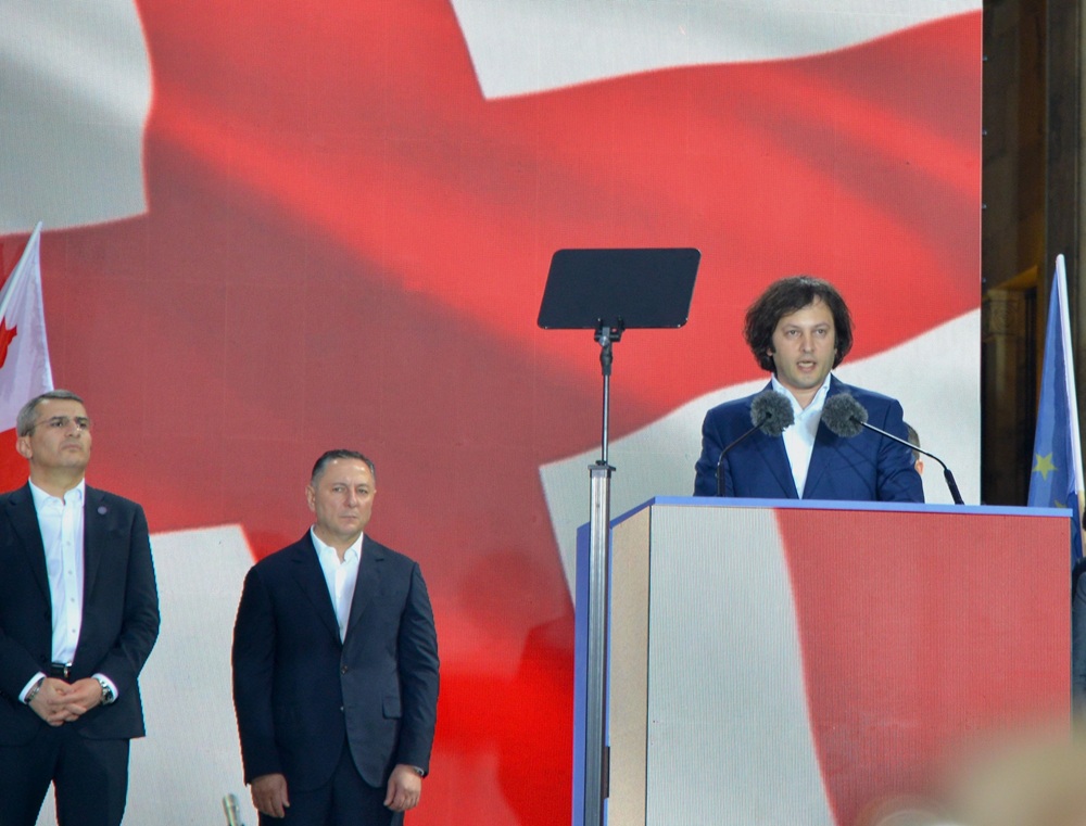 Лидер партии «Грузинская мечта» Ираклий Кобахидзе (справа). Фото: Jelger Groeneveld / Flickr