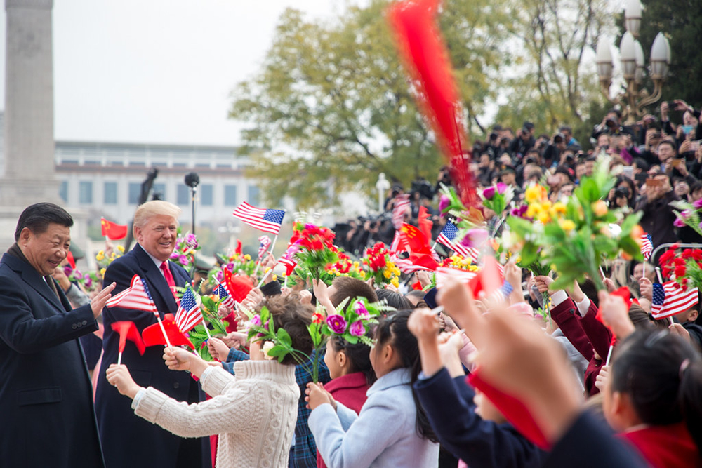 Си Цзиньпин и Дональд Трамб во время визита в Китай, 2017 год. Фото: PAS China / Flickr