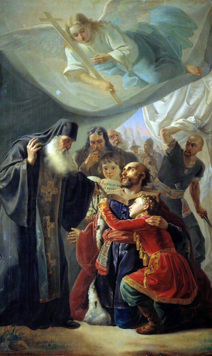 Картина П.Н. Орлова «Напутствие великого князя Михаила Тверского». Фото: общественное достояние