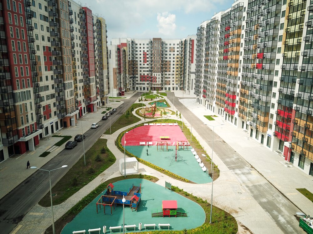 Построенные дома по программе реновации на Долгопрудной аллее. Фото:&nbsp;Мобильный репортер&nbsp;/ Агентство &laquo;Москва&raquo;