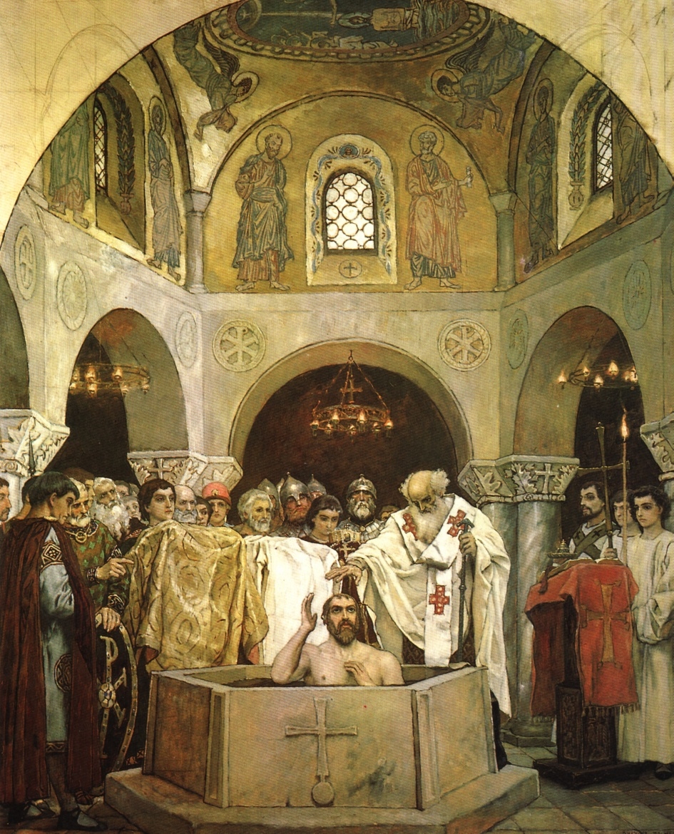Фреска работы&nbsp;В.&nbsp;М.&nbsp;Васнецова &laquo;Крещение князя Владимира&raquo;. Фото:&nbsp;Владимирский&nbsp;собор в Киеве