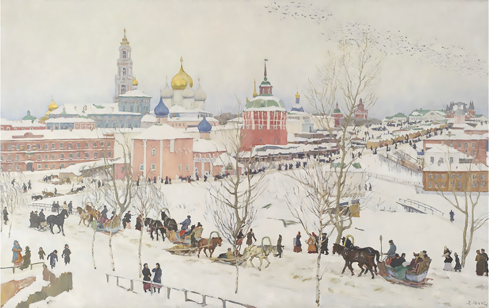 Картина Константина Юона «Троицкая Лавра зимой». Фото: Русский музей