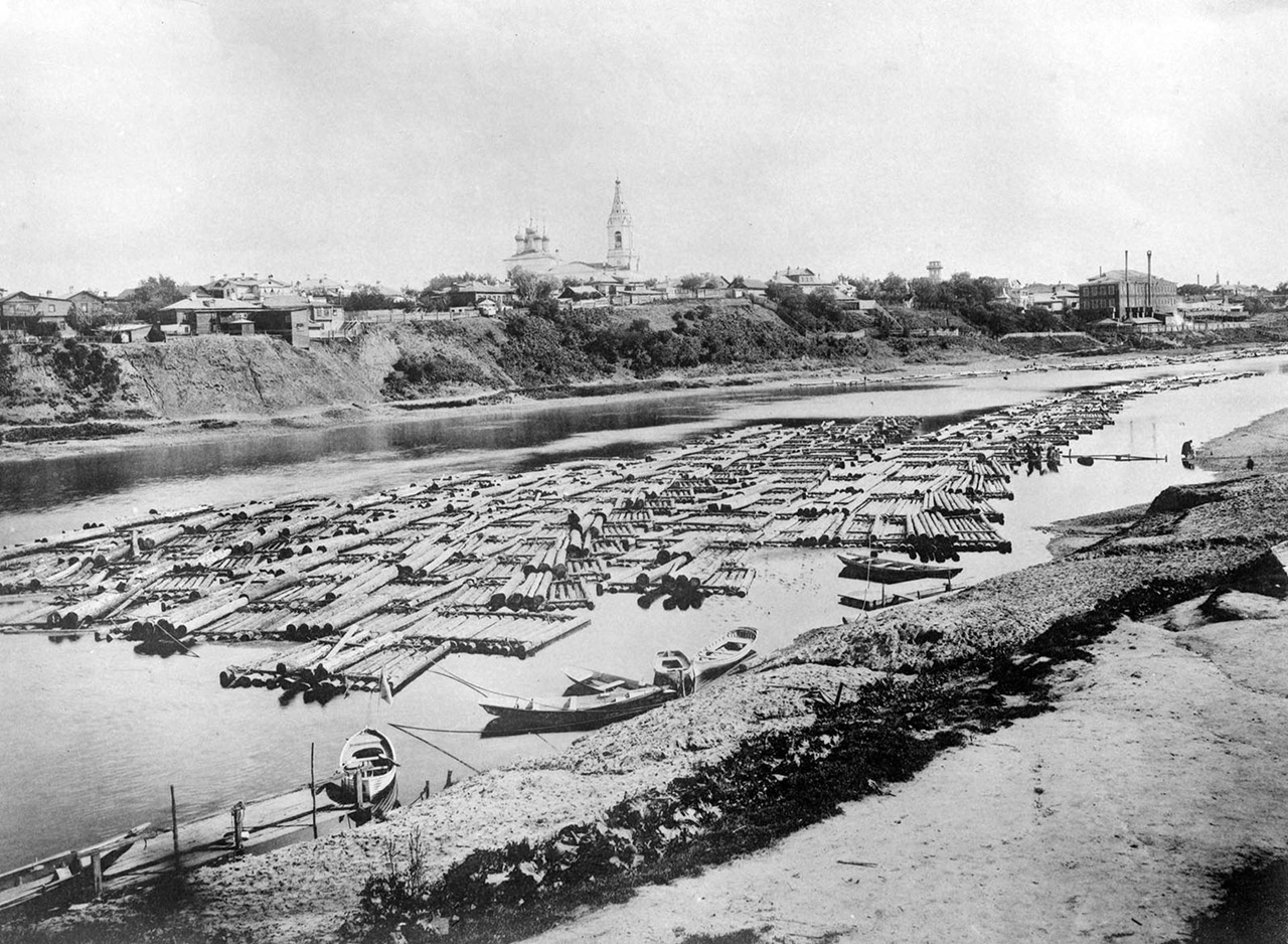 Левый берег Москвы-реки ниже Бородинского моста, 1888 год. Фото: Главархив Москвы