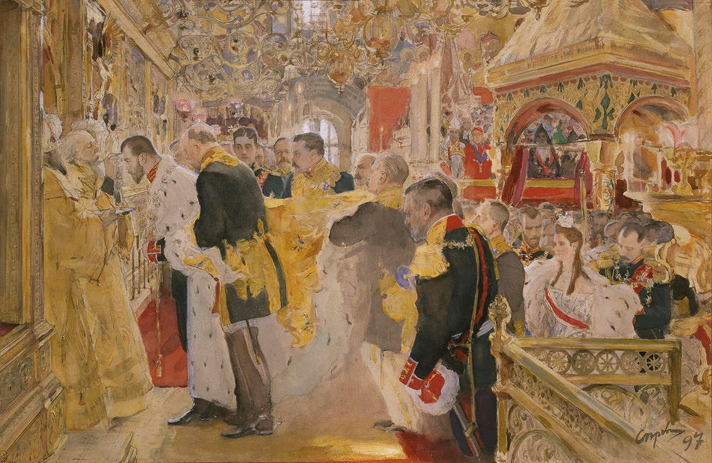 &laquo;Миропомазание Николая II в Успенском соборе&raquo;, подготовительный рисунок. Фото: Русский музей