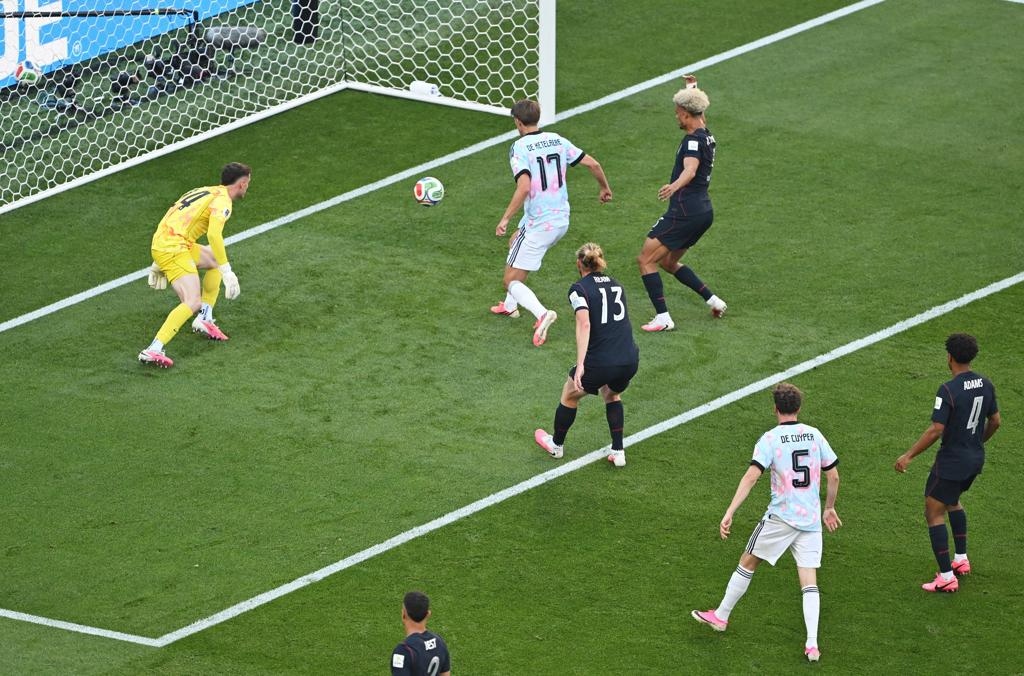 Игроки сборной США и сборной Бельгии во время матча. Фото:&nbsp;FIFA World Cup 2026&trade;