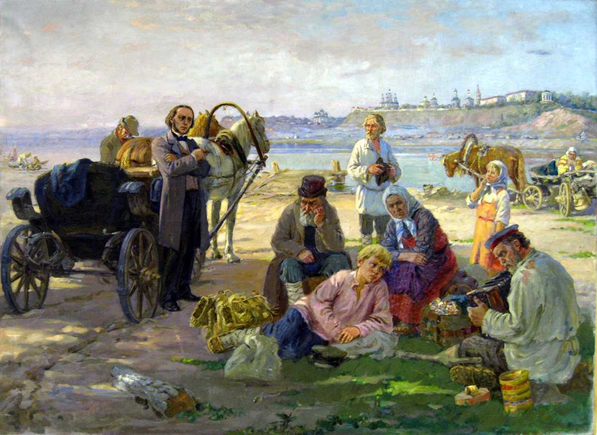 Картина Алексея Потехина &laquo;Приезд в Вятку Салтыкова-Щедрина&raquo;. Фото: общественное достояние