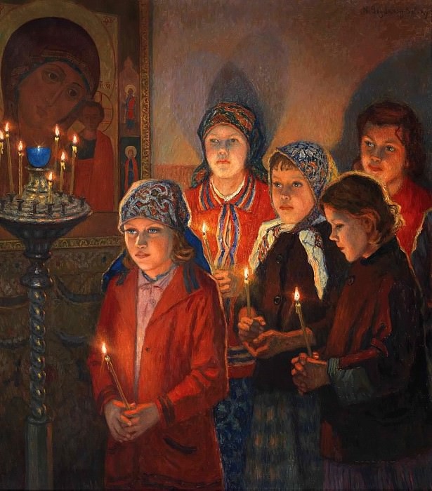Картина Н. П. Богданова-Бельского "В церкви". Фото: частная коллекция