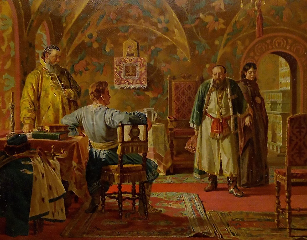 Картина Н. В. Неврева "Самозванец и Ксения". Фото: из приложения к журналу "Живописное обозрение 1891 года"
