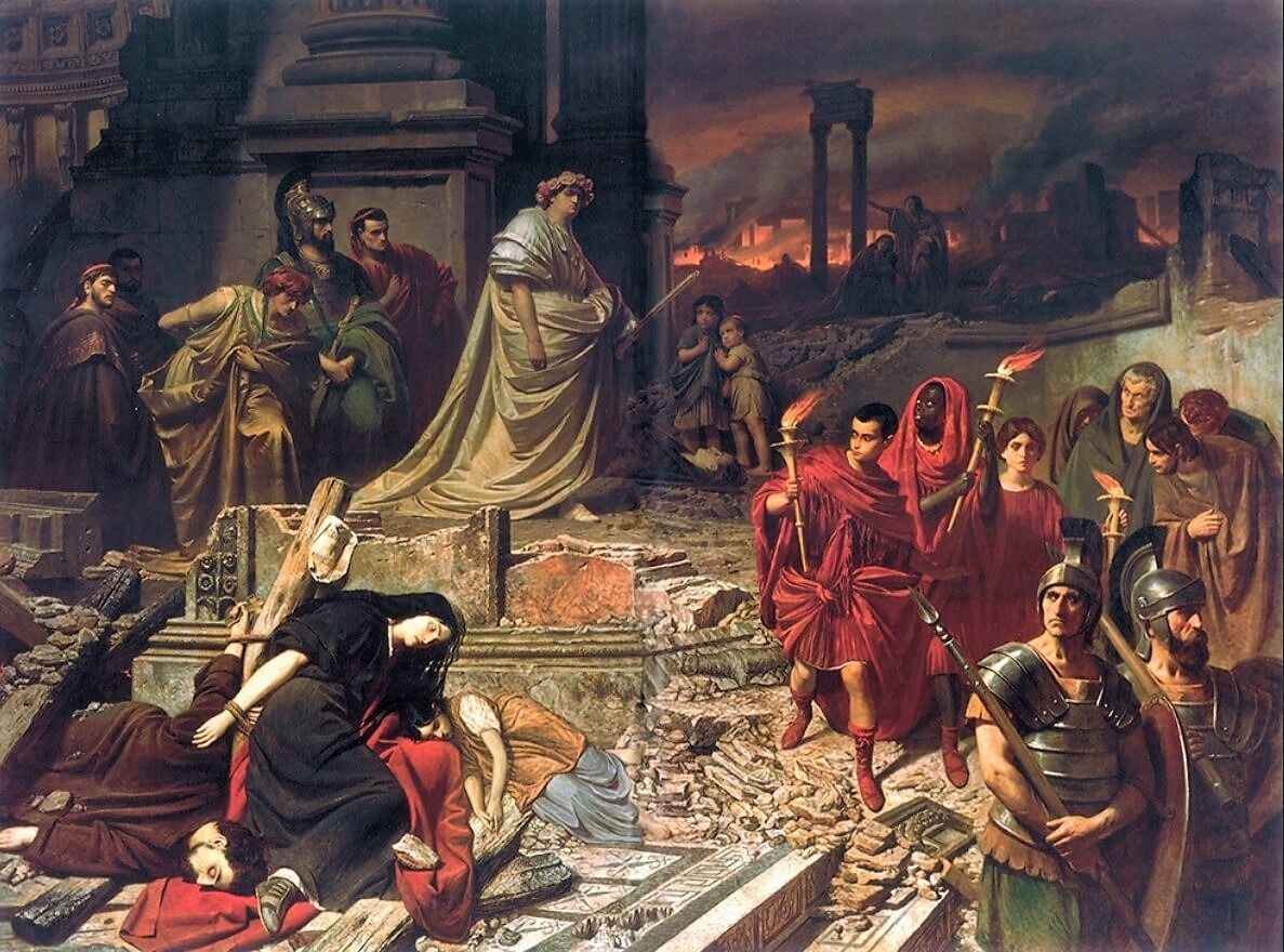 Картина Карла Теодора фон Пилоти "Нерон наблюдает за сожжением Рима". Фото: Hungarian National Gallery