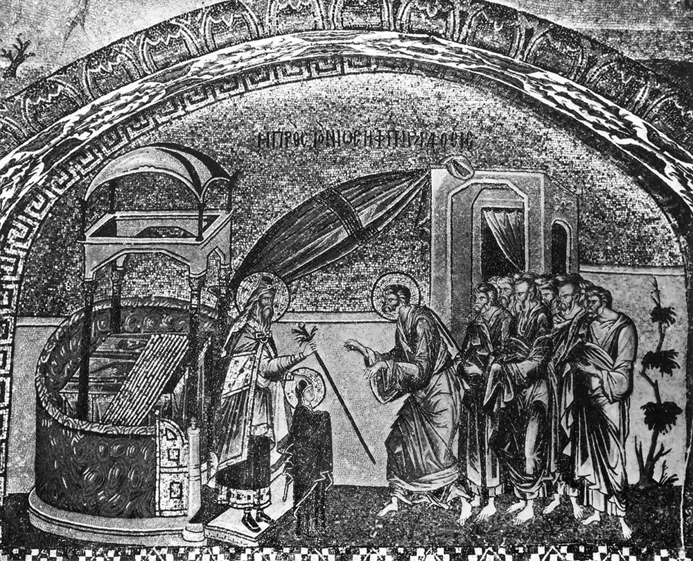 Мозаика «Обручение Иосифа с Марией» в монастыре Хора, Стамбул. Фото: из книги Лазарева В. Н. «История византийской живописи»