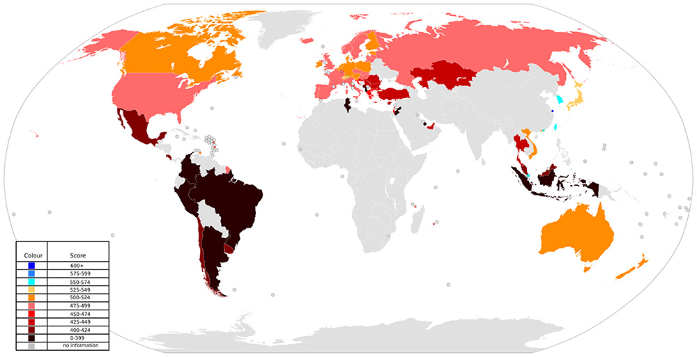 Результаты тестирования в 2012 году по математике. Фото:&nbsp;Spesh531/Wikipedia