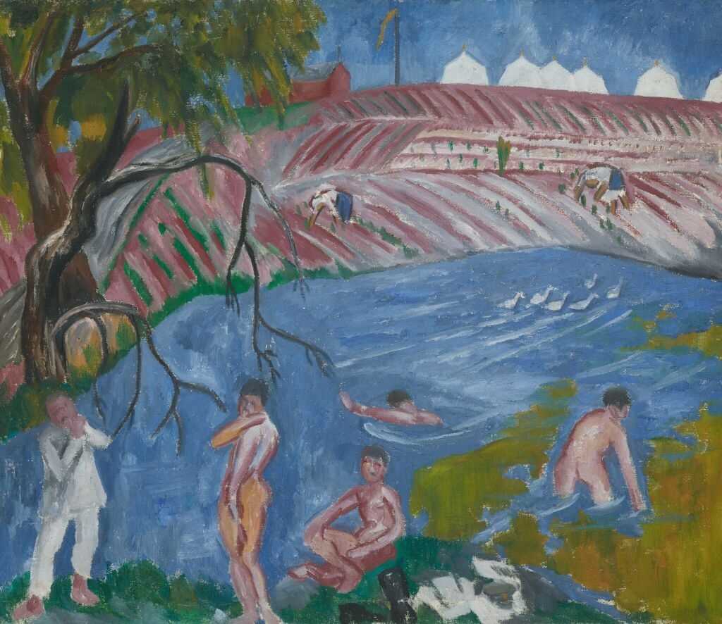 Картина Михаила Ларионова &laquo;Купающиеся солдаты&raquo;. Фото: Государственная Третьяковская галерея