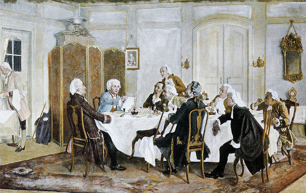 Рисунок Эмиля Дерстлинга "Кант и друзья за столом". Фото: общественное достояние