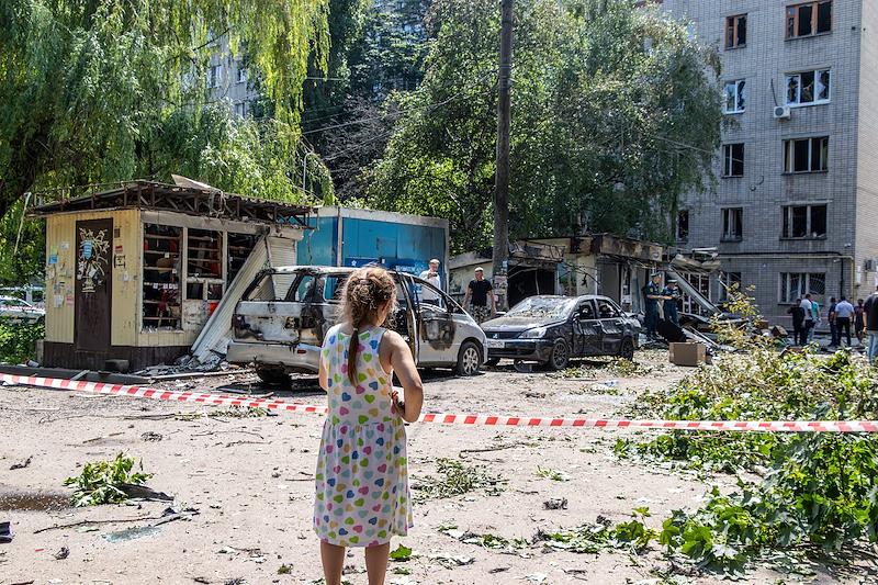 Последствия попадания БПЛА на жилой район Воронежа. Фото: Егор Снетков/Коммерсантъ