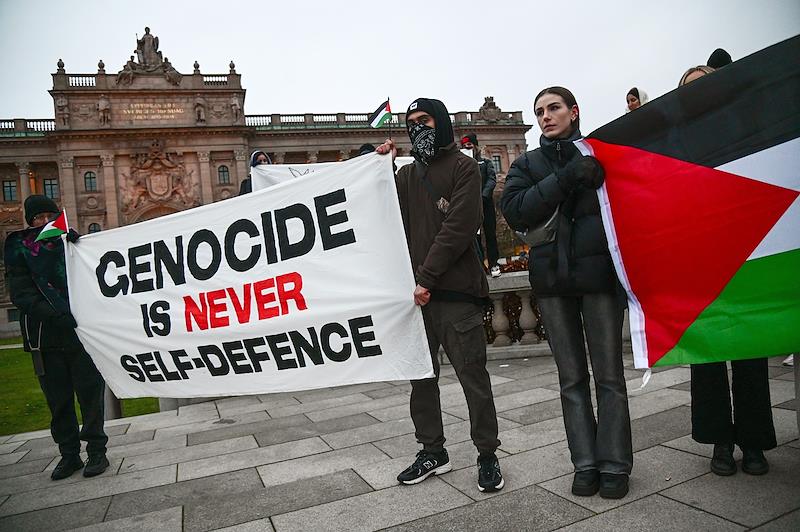 Митинг в поддержку Палестины на площади перед зданием парламента Швеции. Фото: Алексей Витвицкий/Коммерсантъ