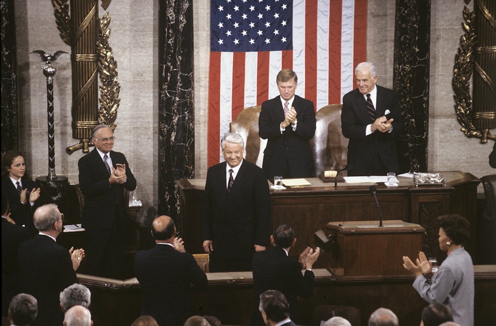 Выступление Б.Н.Ельцина в Конгрессе США, 17 июня 1992 года. Фото: Юрий Абрамочкин /&nbsp;РИА Новости