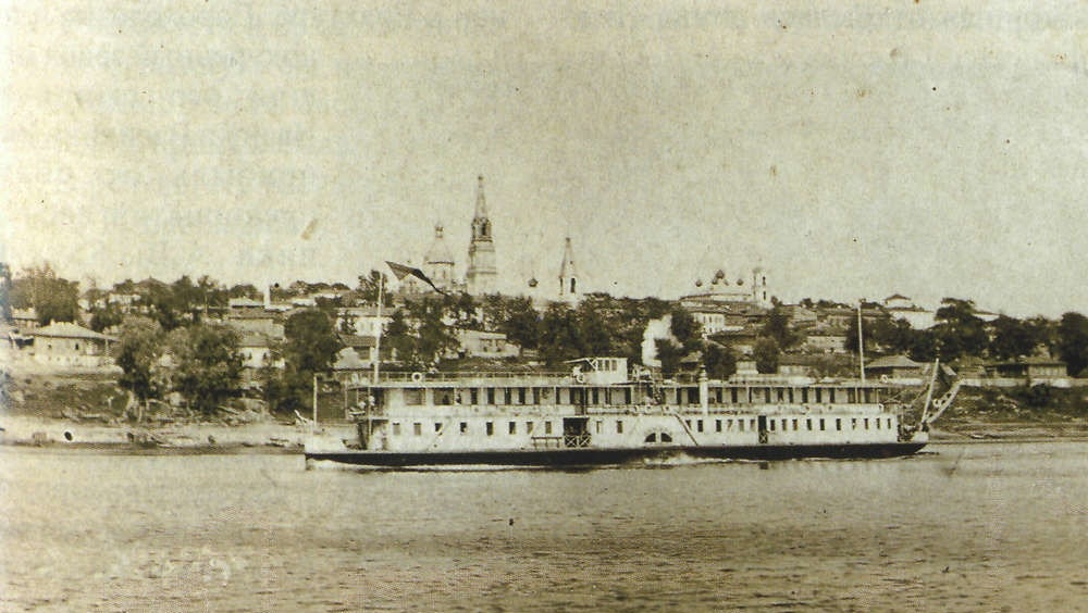 Пароход на Оке в Касимове, 1910-1915 года. Фото: общественное достояние