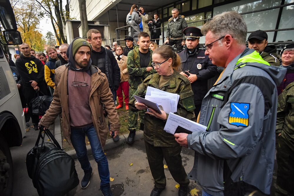 Временный пункт мобилизации на ВДНХ. Фото: Киселев Сергей/Агентство «Москва»