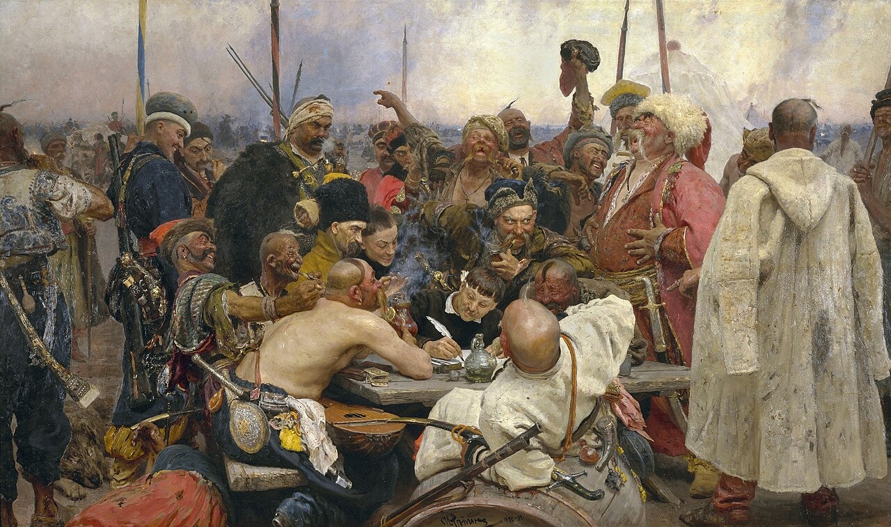 Картина<strong> </strong>«Запорожцы пишут письмо турецкому султану». Фото: Русский музей