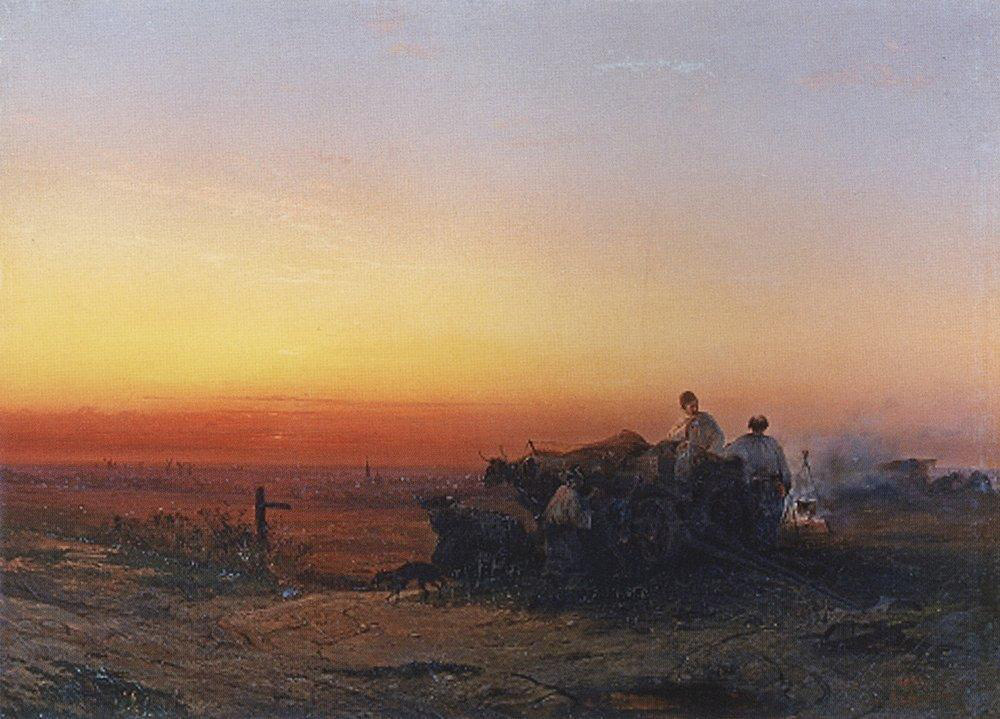 Картина «Степь с чумаками вечером». Фото: Музей изобразительного искусства, Архангельск