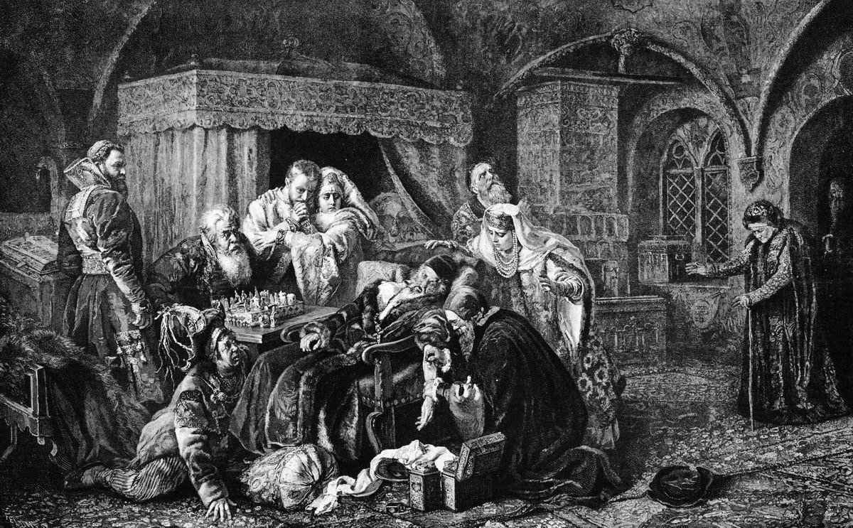 Рисунок К. Е. Маковского «Смерть Ивана Грозного». Фото: Государственный Русский музей