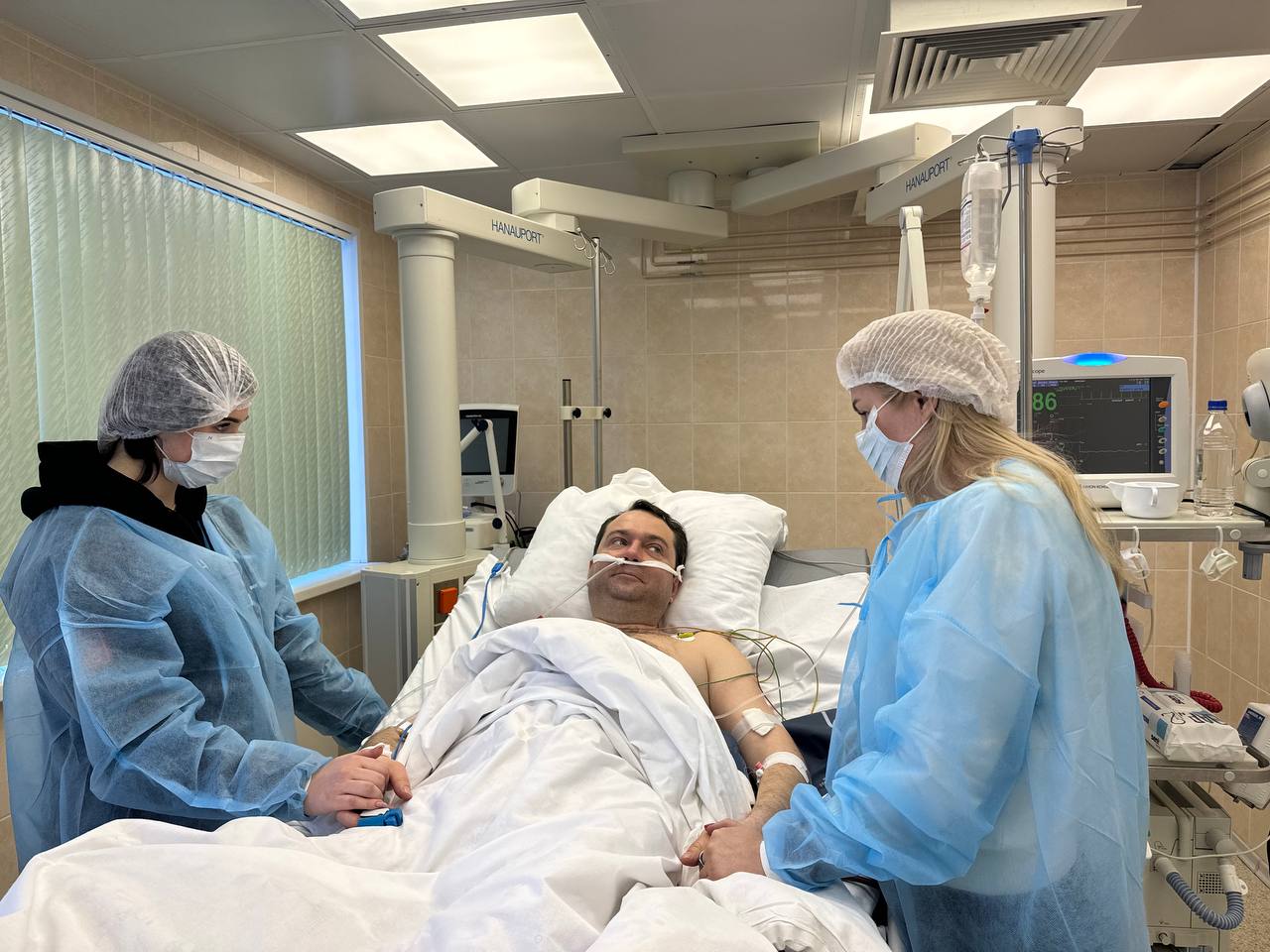 Андрей Чибис в больнице. Фото: t.me/andrey_chibis