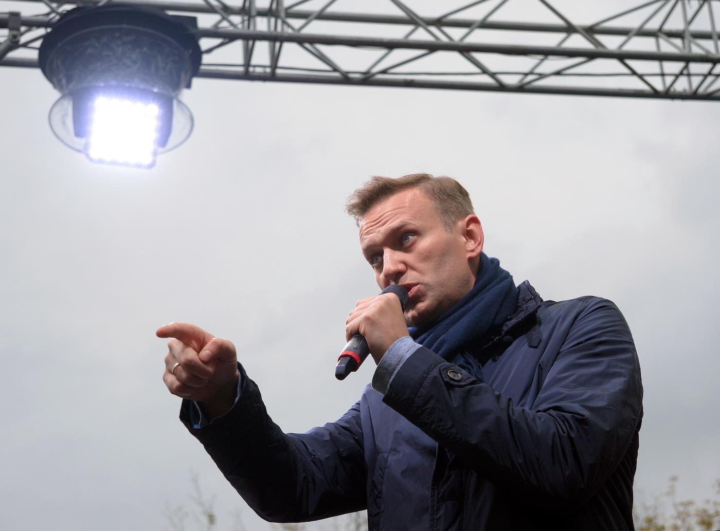 Алексей Навальный во время митинга. Фото: Андрей Луковский / Коммерсантъ