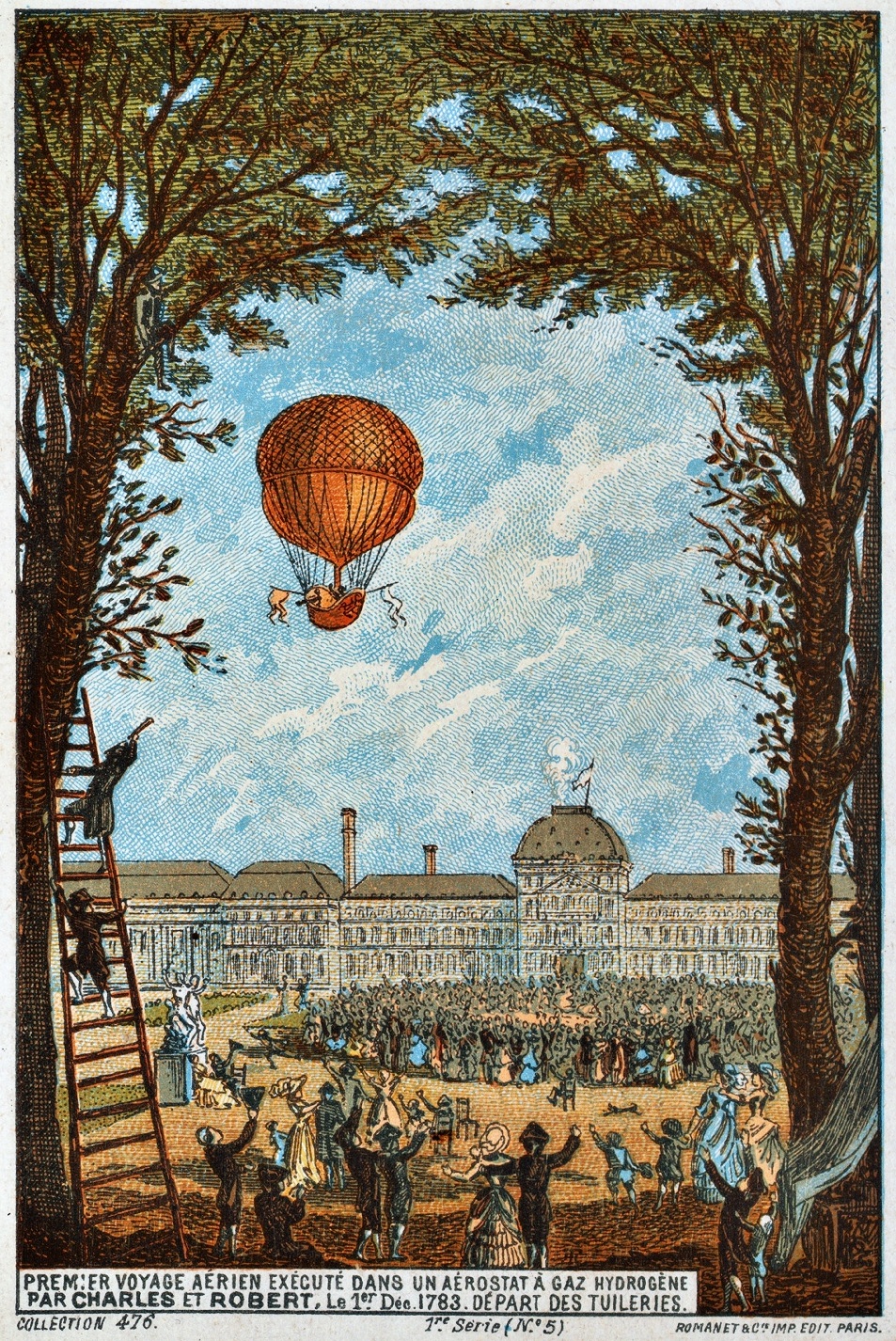Первое воздушное путешествие, 1783 год. Фото:&nbsp;Library of Congress