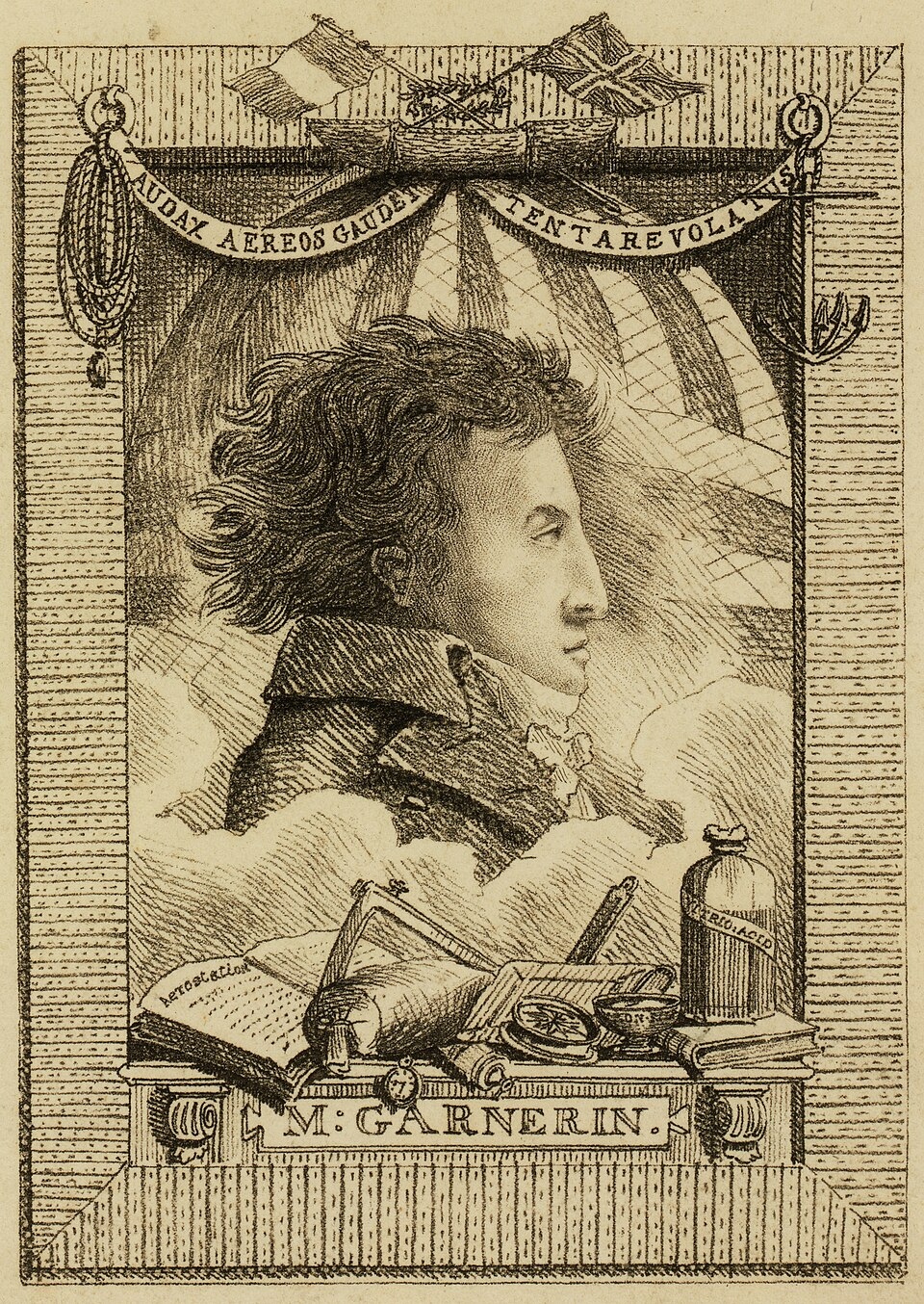 Французский воздухоплаватель Андре-Жак Гарнерен. Фото: Edward Hawke Locker / Library of Congress