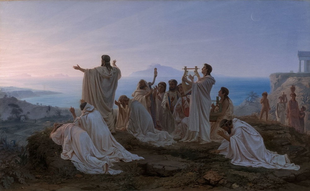 Картина Федора Бронникова «Гимн пифагорейцев восходящему солнцу». Фото: Государственная Третьяковская галерея / ГЭС-2