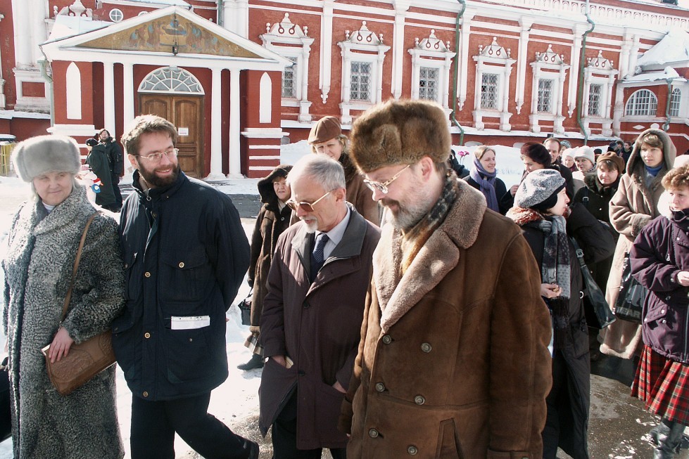 Дмитрий Гасак, Никита Струве, священник Георгий Кочетков. Фото: из архива СФИ