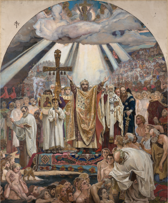 Картина В. М. Васнецова &laquo;Крещение Руси&raquo;. Фото: Государственная Третьяковская галерея