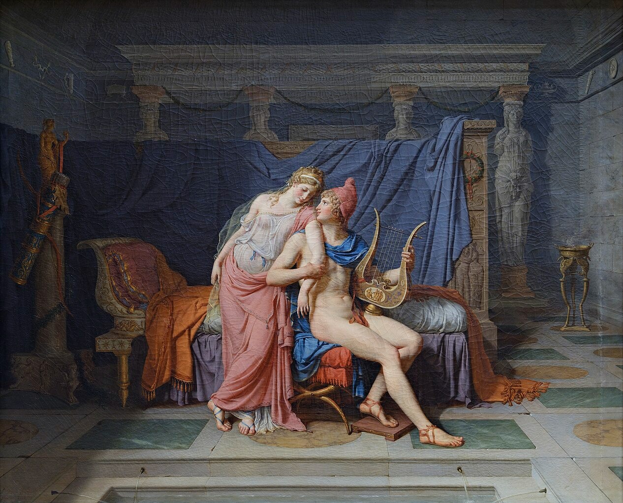 Картина Жака Луи Давида «Парис и Елена». Фото: Louvre Museum