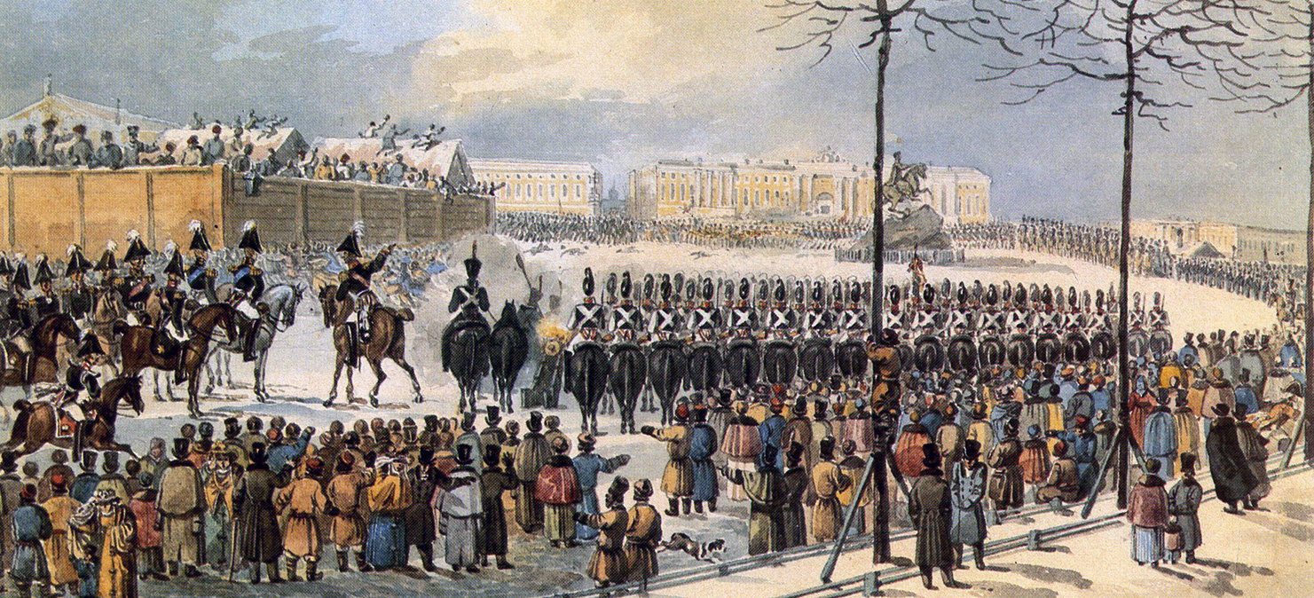 Рисунок К. Кольмана «Восстание на Сенатской площади 14 декабря 1825 года». Фото: Государственный исторический музей