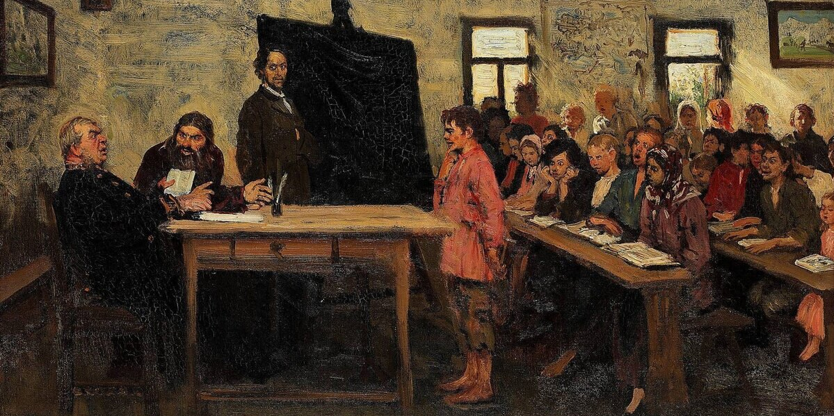 Картина Ильи Репина «Экзамен в сельской школе». Фото: частная коллекция