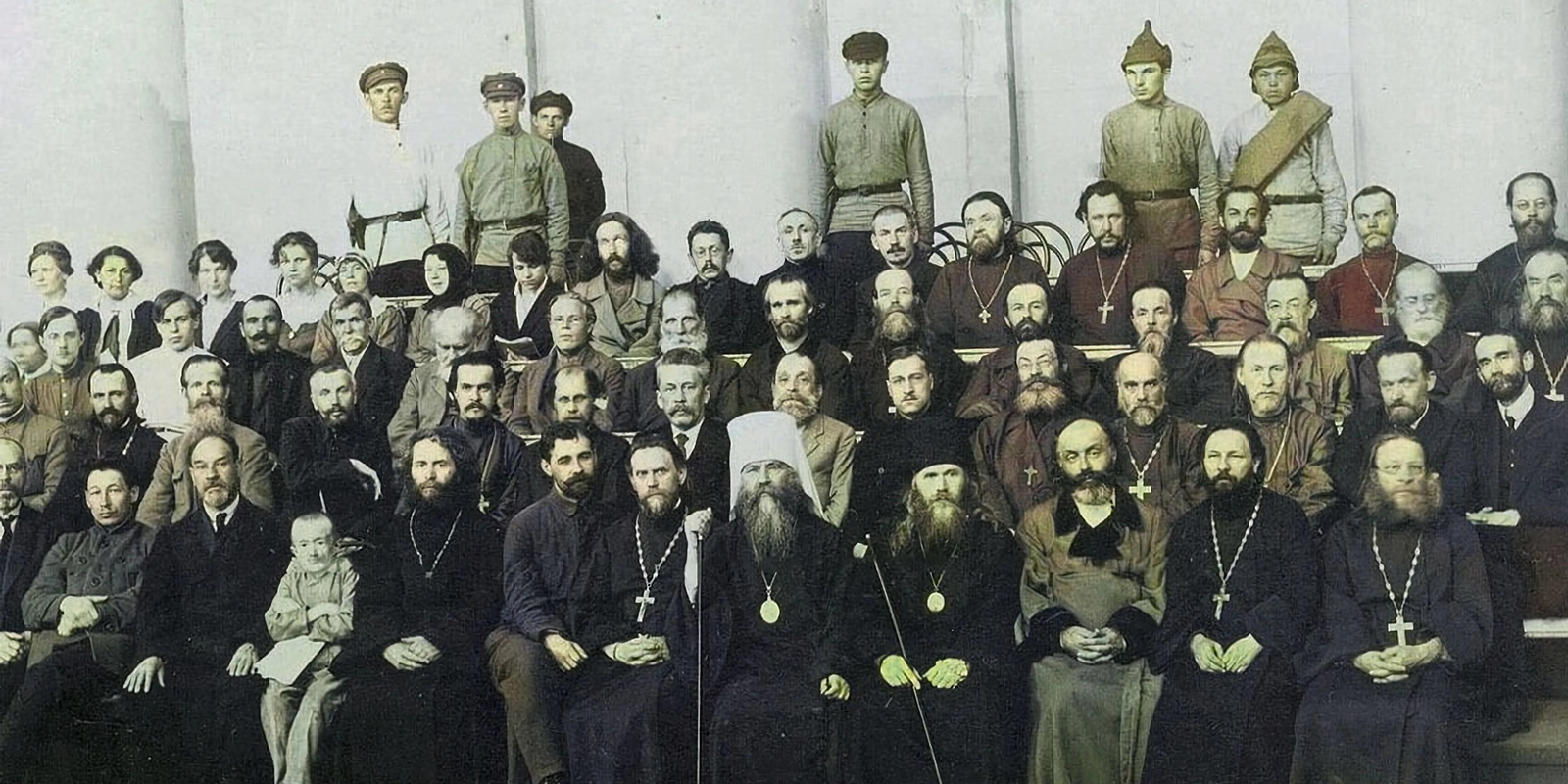 Подсудимые по делу об изъятии церковных ценностей, июнь 1922 года. Фото: ЦГАКФФД / Wikipedia