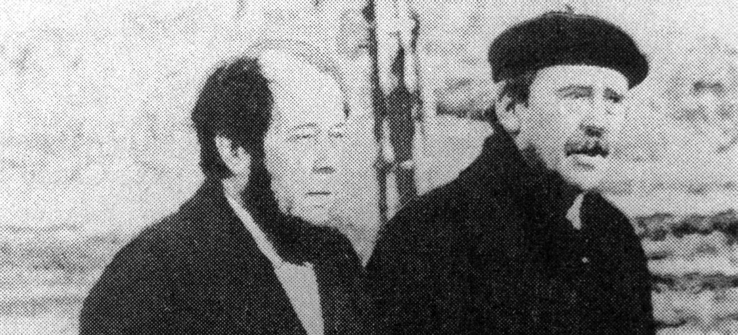 Писатели Генрих Белль и Александр Солженицын. Фото: РИА Новости