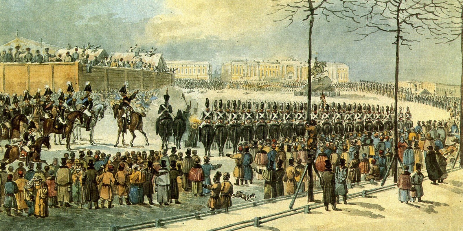 Рисунок К. Кольмана «На Сенатской площади, 14 декабря 1825». Фото: National Pushkin Museum  
