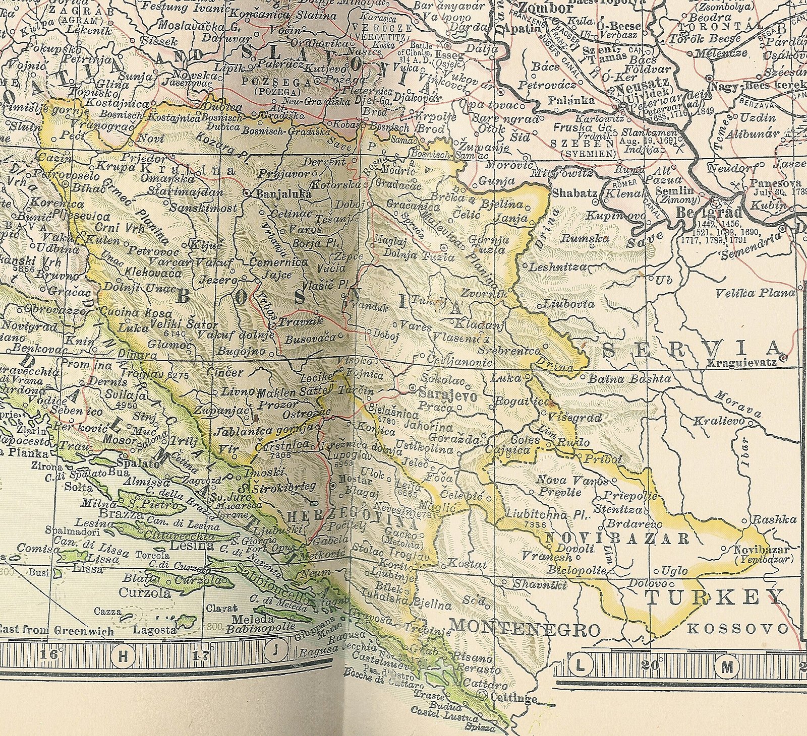 Карта Боснии и Герцеговины 1904 года. Фото: общественное достояние