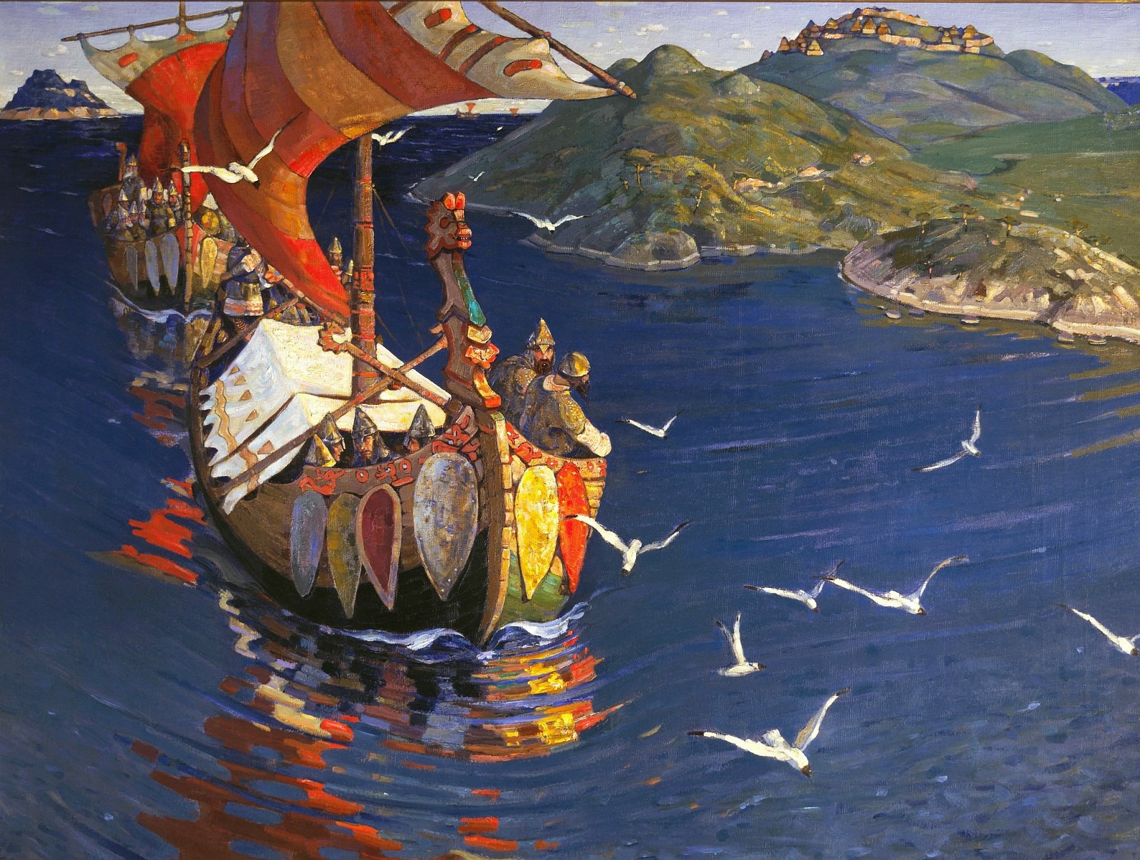 Картина Николая Рериха «Заморские гости». Фото: Государственная Третьяковская галерея